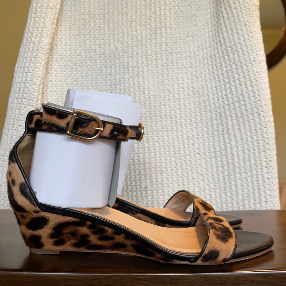 J Crew calf hair wedges